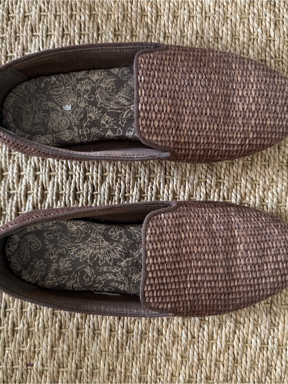 Birdies Brown Raffia Loafers